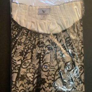 WORTHINGTON Lace Shirt Blouse Black Size Medium NEW IN PACKAGE